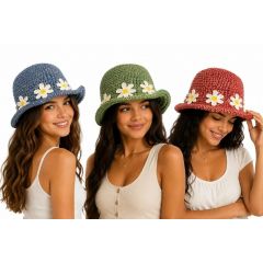 crochet flower hat